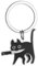 shilipu Cute Cartoon Knife Cat Keychain Stainless Steel Black Kitten Key Chains Keyring Bag Pendant Hanging Jewelry Valentine's Gift