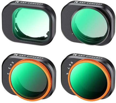 K&F Concept Mini 4 PRO Filtro Kit, CPLFiltro Polarizzatore Circolare, Filtro UV,Filtro Variabile ND2-32, Filtro Variabile ND32-512 Compatibile con DJI MINI 4 PRO per 28 Strati Nano Rivestimento