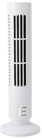 YUYTE Mini Ventilateur Tour Silencieux, Ventilateur de Refroidissement électrique Silencieux, Ventilateur Debout USB à 2 Vitesses pour Table de Bureau et Chambre à Coucher (WHITE)