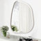 HLFMVWE Asymmetrical Irregular Wall Mirror, Modern Wood Frame Unique Shape Decorative for Living Room Bedroom Bathroom Entryway Hallway 65 x 45CM