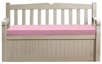 Sapphire Collection Premium Outdoor Bench Seat Pad | Water Resistant Cushion for Iceni & Eden Storage Benches 128x50cm | Comfortable Patio Furniture Swing Bench Pads (Pink)