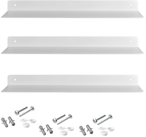 SOTECH 3er Set Design Schwebe-Regal Hover-III 350 x 130 x 30 mm weiß, Wandmontage, Badregal inkl. Befestigungsset, modernes Schwebeboard für Bad Küche oder Wohnzimmer