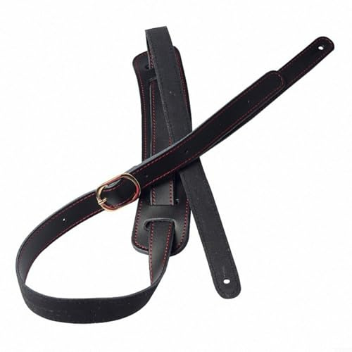SMZhomeone Leder Gitarrengurt P&P Deluxe Vintage Gitarrengurt Aus Strapazierfähigem Leder Verstellbare Gurte 80–140 Cm Schwarz