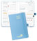 POPRUN Taschenkalender 2025 2026 Klein Hardcover, ca. A6 (16 x 10,5 cm) - Kalender 2025 2026 Klein (Aug.2025-Dez.2026) - Wochenplaner 1 Woche 2 Seite mit Innentasche - Dunstblau