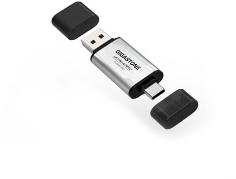 Gigastone USB-C SSD Externe 512Go pour PS5 iPhone 16 USB 3.2 Gén2 jusqu'à 500Mo/s, 2 en 1 Disque SSD Portable Double Type-A + Type-C pour MacBook iPad Xbox Gaming Disque Dur ssd Sauvegarde