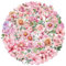 50 Pack Transparent Floral Stickers – Waterproof Vinyl Decals for Kids, Teens & Adults, Aesthetic Flower Stickers for Water Bottles, Laptops, Cups, Mugs, Travel Gear