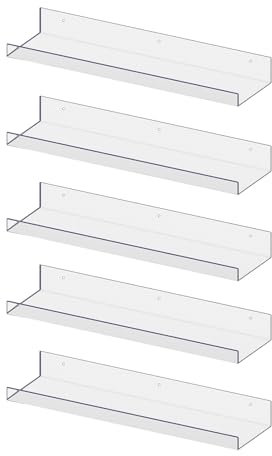 RLAVBL Wandregal 5er Set 38,3 x 10,1 x 4 cm, Multifunktional für Küche, Bad & Wohnzimmer