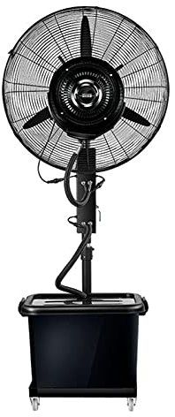 Ventilatore nebulizzatore Commerciale da 30, Sistema di nebulizzazione centrifugo Oscillazione a 90° Ventilatore nebulizzatore per Interni ad Alta velocità a 5 velocità per Esterni Nero