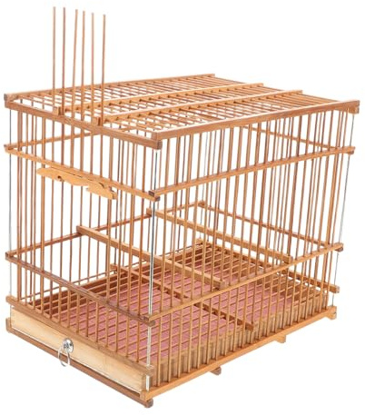 CAXUSD Tragbarer Vogelkäfig Aus Bambus Geflochten Für Kleine Papageien Hohler Design Für Draußen Reisekäfig
