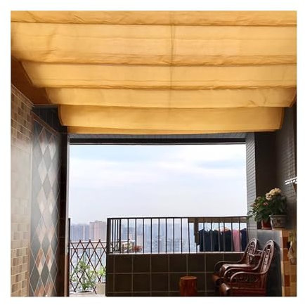 TSYORHSC Einziehbares Wellen-Markisen-Sonnensegel – Flexibles Sonnendach für den Außenbereich für Terrasse, Hinterhof, Swimmingpool und Partys – 1 m x 9 m (39 Zoll x 29,5 Fuß) Schlupfseil-Design