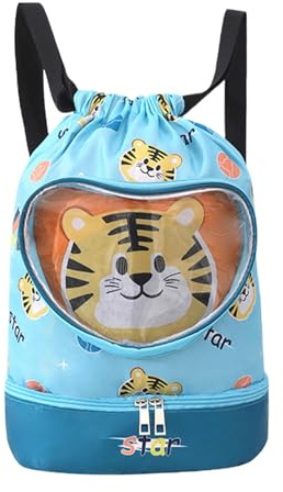 lisutupode Mochila Natación Niños | Bolsa Impermeable Natación | Bolsa Ligera con Cordón y Diseño Infantil para Piscina, Viajes, Escuela, Campamento, Deportes y Gimnasio