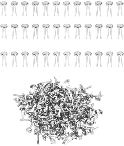 Weenwill Split Pins,300 Pcs Scrapbooking Brads Split Pin Metal Paper Fasteners 8x16 mm Mini Round Fasteners Split Pins for Paper Craft DIY Stamping Scrapbook Office Household Supplies(Silver)