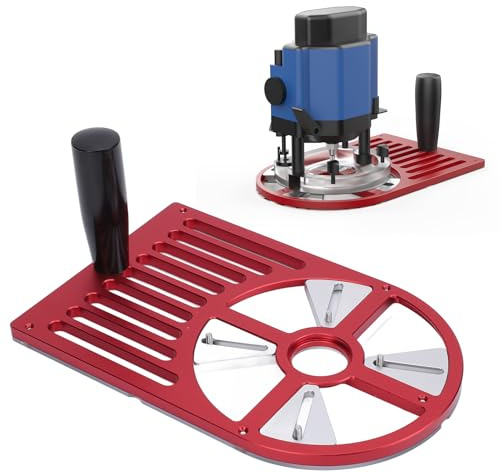 ANGGREK Adjustable Router Base Plate, Router Plate Extension Kit Aluminum Alloy, Enhanced Stability and Compatibility, Router Based Plates for Trimming Machines 65-132Mm Diameter | Precision trimming base, lightweight metal construction, -slip handle for workshop tasks, collar fit, enha