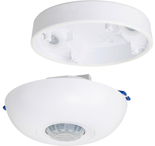SEBSON PIR Motion Sensor Indoor Ceiling Recessed or Surface Mounted | Programmable PIR Sensor, Range 8m 360°, LED Compatible 1000W, 3-Wire