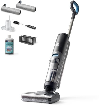 Vacmaster EasyClean HSC Hard Floor Cleaner. Cordless all in one Vacuum and Mop for Wet and Dry mess with 2 Cleaning Modes, LED Battery Status Display, and Self Clean Cycle