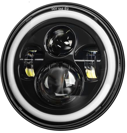 AVXGSONI motorrad scheinwerfer led Universal 7 Zoll LED Auto Motorrad DRL H4 Scheinwerfer Fit Für Harley Für Yamha Für Honda 7