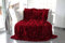 Brandsseller Pelzimitatdecke in Schwerer doppellagiger Qualität ca. 200x150 cm Hochwertige Kuscheldecke Polyester Wohndecke Nerzdecke Tagesdecke Rot