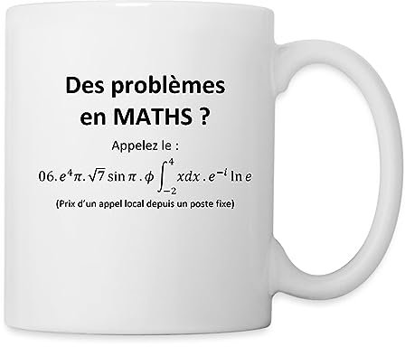 Spreadshirt Des Problèmes En Maths Mug Blanc, taille unique, blanc