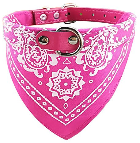 Newtensina Collier Bandana Tendance pour Chien avec Collier pour Chien - Rose - XL