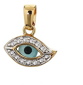 NKlaus vergoldete Anhänger m. viele Zirkonia Auge der Fatima gegen den Böse Blick 5270