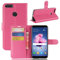 Compatibile con HUAWEI P SMART FIG-LX1 FIG-L21 / ENJOY 7S (5.65) CUSTODIA cover STAND libro Flip magnetica GEL SILICONE TPU eco pelle protezione PORTAFOGLIO porta carte vano card fucsia