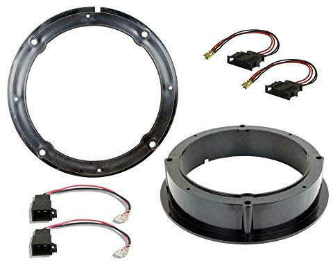 Inex compatible with Volkswagen Golf Front Rear Door Speaker Adaptor Rings Spacers Kit 165mm 6.5