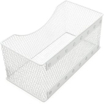 Ybmhome Mesh Magnetic Storage Basket Organizer with Extra Strong Magnets Holds Your Whiteboard and Locker Accessories, Perfect as Marker and Pencil Holder for Office, (1, Large) White