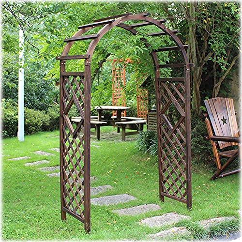 HLILY Arche de Jardin Bois Support de Plantes Grimpantes 120 x 50 x 215 cm (L x P x H) Arche à rosiers pour Fleurs Arceaux Colonne, pour Terrasse Patio Entrée Pergola