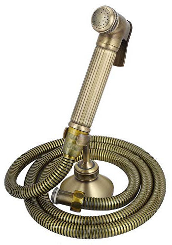 Fafeicy G1/2in Hand-Bidet-Sprayer für Toilette, Vintage-Sitze Kupfer-Sprayer mit Schlauch Fester Sockel Badezimmerversorgung
