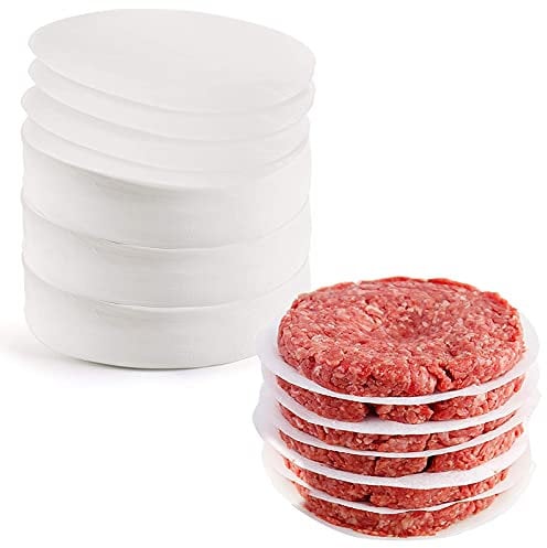 Jucoan 1500pcs Hamburger Patty Paper, 11.4 cm Non-Stick Wax Papers, Round Parchment Paper, Food-Grade Burger Sheets for Patty Separating, Freezing, BBQ, Ground Beef and Turkey