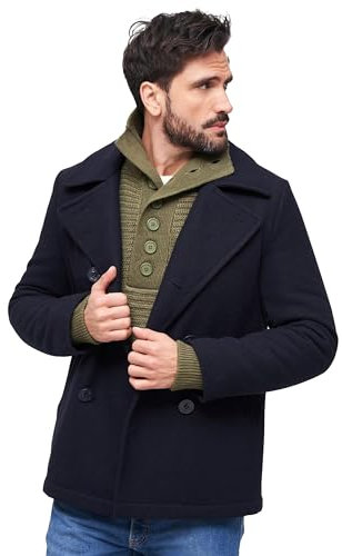 Brandit Pea Coat Jacket Homme, Bleu Marine, 6XL