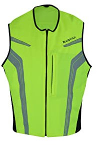 BLACKWILD Warnweste, Unisex Warnwesten Auto, Hohe Sichtbarkeit Warnweste Erwachsene | Laufweste Herren und Damen, Reflektoren Schutzweste für Radfahren Arbeitskleidung und Pannenhilfe (L)