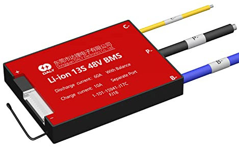 DALY BMS Li-Ion 48V 13s 60A mit separatem Port-Temperatursensor für Lithium-Akkus mit 3,7 V Lade- und Entladeschutz