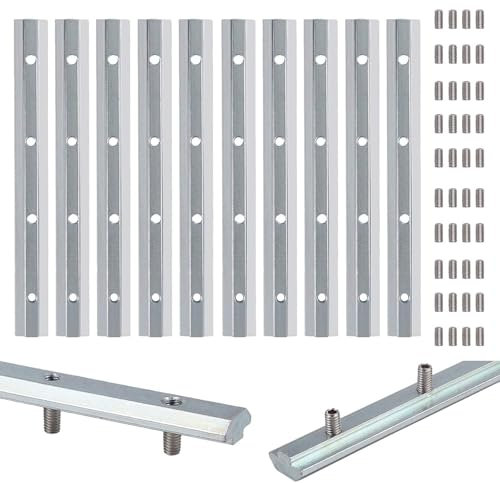 10X EYPINS ALU Streckenverbinder Nut 8, 180mm Aluprofil 4040 Verbinder für 40x40, 40x80 Aluprofile, Verzinkter Kohlenstoffstahl Profilverbinder für Stangenprofil, Strebenprofil, Aluminiumprofile