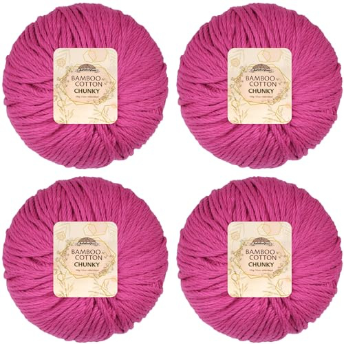 JubileeYarn Bamboo Cotton Chunky Yarn - 100g/Ball - Vermillion City - 4 Balls