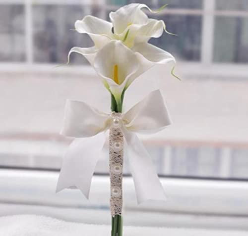 MUNACRAFT Gelb Weiß Calla Braut Brautstrauß Hochzeit Hochzeit Hochzeit im Freien Hochzeit Braut Brautjungfer Blumen-Foto Farbe