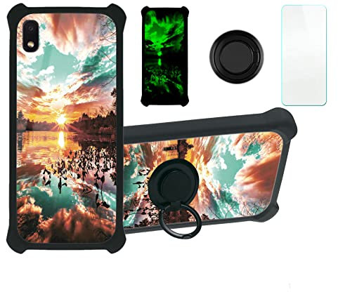 Coque pour QILIVE Smartphone 5.5 Q2 20 5.5 pouces Coque Compatible avec QILIVE Smartphone 5.5 Q2 20 5.5 pouces Coque Étui [Avec Trempé 9H Protection D'écran] Case Support de bague PC + silicone YGH-FJ