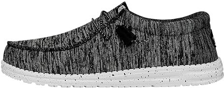 HEYDUDE Wally Sport Knit - Scarpe Uomo Slip-On - Mocassini, Black/White, 42