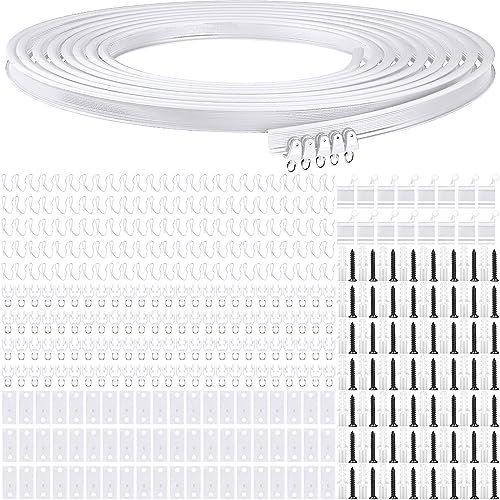 Jetec Flexible Vorhangschienen Deckenschienen Gebogene Schiene Wandmontiert für Wohnzimmer Schlafzimmer Wohnmobil Trennstange (20 Meter, Weiß)