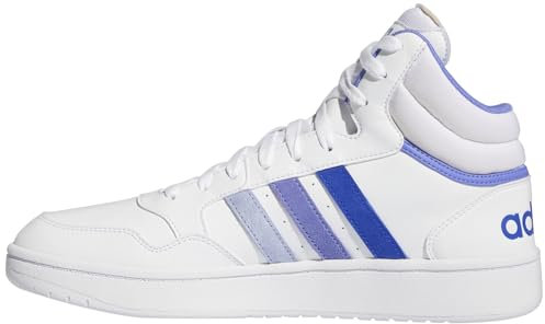 adidas Hombre Hoops 3.0 Mid Classic Vintage Shoes, Cloud white/blue spark/semi cobalt blue, 44 2/3 EU