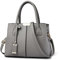 FOLOVEYA Handtasche Damen Mode Henkeltaschen Frauen Schönsten Umhängetasche Elegant Top-Griff Shopper Taschen PU Leder Schultertasche für Arbeiten Reisen Schule Dating Grau Dunkelgrau