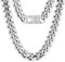KRKC&CO Herren Panzerkette 14mm, Edelstahl Cuban Link Chain Silberkette, Miami kubanische Gliederkette für Männer, Silber Halskette Hip Hop Halskette für Jungen Größe 66cm