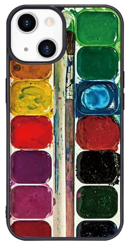 Wihytec Watercolor Paintbox Phone Case for iPhone 14 - TPU Bumper Hard Back - Scratch Resistant - Slim Fit - Colorful Paintbox