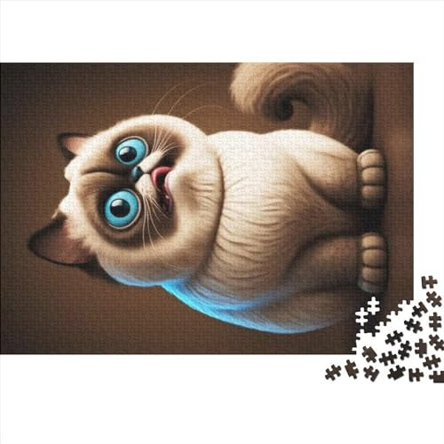 Puzzles für Erwachsene 1000 Meme lustige Katzen lustige Puzzles für Erwachsene Holzpuzzles tolle Geschenke für Weihnachten 1000 Stück (75 x 50 cm)