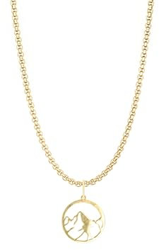 Dustill Halsketten für Damen - filigrane Ketten | Berge | für Wanderer und Bergliebhaber 18K vergoldet (Berge-Gold)