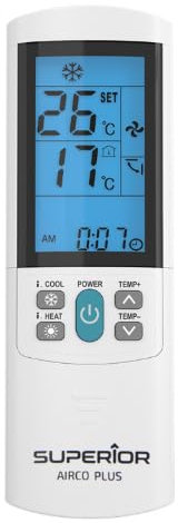 Telecomando Universale per Condizionatori 'AIRCO-PLUS' - Compatibile con 4000 Codici - Display Retroilluminato - Programmazione Manuale e Automatica.