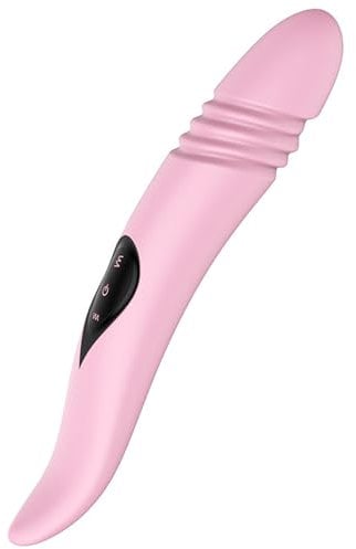 YYGHF Female Vibrator for Women Telescopic G Spot Sex Toys Heating Wand Realistic Dildo Dual Motor with 10 Rotation USB Rechargeable Clitoris Stimulation Tongue 10 Frequency Vibration,B