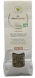 Naturezon Bio Hanfsamen 100g - Bio Hanfsamen aus Deutschland - Rohkostqualität natur unbehandelt vegan nicht geschält und naturbelassen plastikfrei und ökologisch-nachhaltig abgepackt