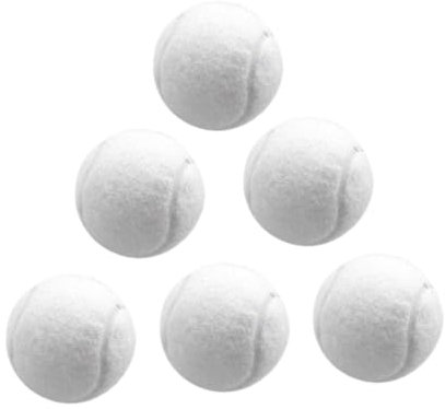LOVIVER 6 Stück Tennisbälle, verschleißfeste Übungsbälle, Trainingsbälle, elastische Bälle für Indoor-Sportarten und Outdoor-Unterhaltung, Weiß
