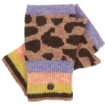 FRAAS Damen Stulpen mit Leo-Muster - 11 x 18 cm - weiche Handwärmer für den Winter - Sustainability Edition Camel